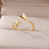Butterfly Opening Rings For Women Stainless Steel Insect Butterfly Adjustable Finger Ring Engagement Wedding Jewelry Gift - Image 5