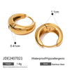 Simple Classic Gold Color Plated Stainless Steel Chubby Earrings 12mm 14mm 18mm Women's Jewelry - Image 7