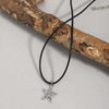 5pcs Vintage Gothic Cross, Star, Heart, Rose, Dragon Wing, Guitar Heart Y2K Style Necklace Set For Women - Image 5