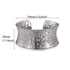 Wide Cuff Bracelet For Women Hammered Silvery Color Embossed Star Open Bangle Accessories Jewelry Party Gifts - Image 9