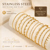 Gold Plated Link Bracelet for Women, Stainless Steel Stackable Chain Wristband, Adjustable Jewelry - Image 5
