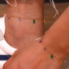 Stainless Steel Colorful Cubic Zirconia Stone Charm Beads Chian Necklace Bracelet Anklet Jewelry Set - Image 5