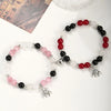 2 pcs of Spider Pendant Herat Shape Magnet Bead Elastic Couple's Bracelets, Bff Jewelry Gift - Image 3