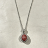 Silver Natural Rhodochrosite Pendants Necklace Tiger Eye Necklace Silver Pendants With Chain For Women Men - Image 1