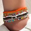 7Pcs/Set Handmade Beaded Anklet Bracelets Rainbow Color Elastic Ankle Bracelet On The Leg Foot Chain Beach Jewelry - Image 1