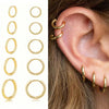 1/5 Pairs of Huggie Hoop Earrings for Women, Gold Plated Stainless Steel Lightweight Hinged Small Thin HoopS - Image 1