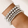 Silver Color Elastic Stainless Steel Bracelet Metal Ball 2/4/5/6/8/10mm Beaded Chain Bracelet For Women Men Jewelry - Image 3