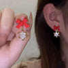 Cute Christmas Elk Dangle Earrings For Women Xmas Deer Butterfly Knot Pearl Zircon Earring Christmas Year Jewelry Gifts - Image 7