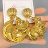 Classic Drop Women Gold Plated Earrings Brass Girls Chunky Small Golden Hoop Earrings - Image 7