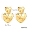 Cubic Chunky Heart Charms Dangling Earrings for Woman/Girls Stainless Steel Gold Plated Smooth Mental Drop Earring - Image 21