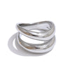 6789# Stainless Steel Metal Double Layer Geometric Cast Ring Texture Daily Jewelry - Image 8