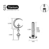 Titanium Crescent Moon Cartilage Earring Dainty Helix Tragus Labret Screwback Stud Piercing Body Jewelry - Image 2