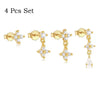 3/1 Pc Cute Flower Stud Stackable Earrings for Women, Unique Zircon Water Drop Charm Dangle Helix Cartilage Piercing Earring - Image 7