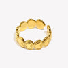 Cute Beaded Edge Heart Cuff Ring Gold Plated Stainless Steel Women Girls Finger Jewelry - Image 6