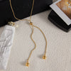 Minimalist Gold Color Plated Droplet Pendant Adjustable Y-Shaped Chain Tassel Necklace Stainless Steel - Image 5