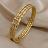 3pcs Gold Color Twist Stainless Steel Bangle Bracelet Chic Classic Tibetan Buddha Bracelet Golden Stacked Bangles For Women - Image 1