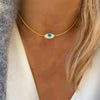 The Small Fresh Green Stone Beaded Necklace Copper Alloy Bigeville Eye Pendant Decoration Women Gilrs Birthday Gift - Image 16