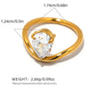 Statement Stainless Steel Delicate Shiny Cubic Zirconia Ring For Women Gold Pvd Plated Finger Jewelry Gift - Image 19