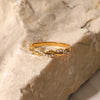 Simply Dainty Twisted Pearl Pvd Gold Plated Stainless Steel Stacking Ring inoxydab - Image 1