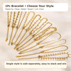 Gold Plated Link Bracelet for Women, Stainless Steel Stackable Chain Wristband, Adjustable Jewelry - Image 3