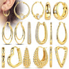Earring Gold Series Silver Round Hoop Earring Moon Stars Teardrop Cladda Heart Earring For Women Jewellery - Image 1