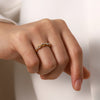 Simply Dainty Twisted Pearl Pvd Gold Plated Stainless Steel Stacking Ring inoxydab - Image 2