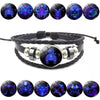 Luminous 12 Constellations Bracelet For Men Multilayer Leather Weave Zodiac Signs Bracelets Taurus Cancer Scorpio Jewelry Gift - Image 1