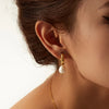 Stainless Steel Gold Plated Earrings Pearl Pendants Women's Earrings Simple Pendant Earrings Party Jewelry - Image 6