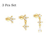 3/1 Pc Cute Flower Stud Stackable Earrings for Women, Unique Zircon Water Drop Charm Dangle Helix Cartilage Piercing Earring - Image 11