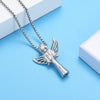 Angel Cube Urn Necklace Cremation Ashes Pendant Stainless Steel Pet/Human Ashes More Capacity Keepsake Jewelry For Women
