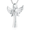Angel Cube Urn Necklace Cremation Ashes Pendant Stainless Steel Pet/Human Ashes More Capacity Keepsake Jewelry For Women