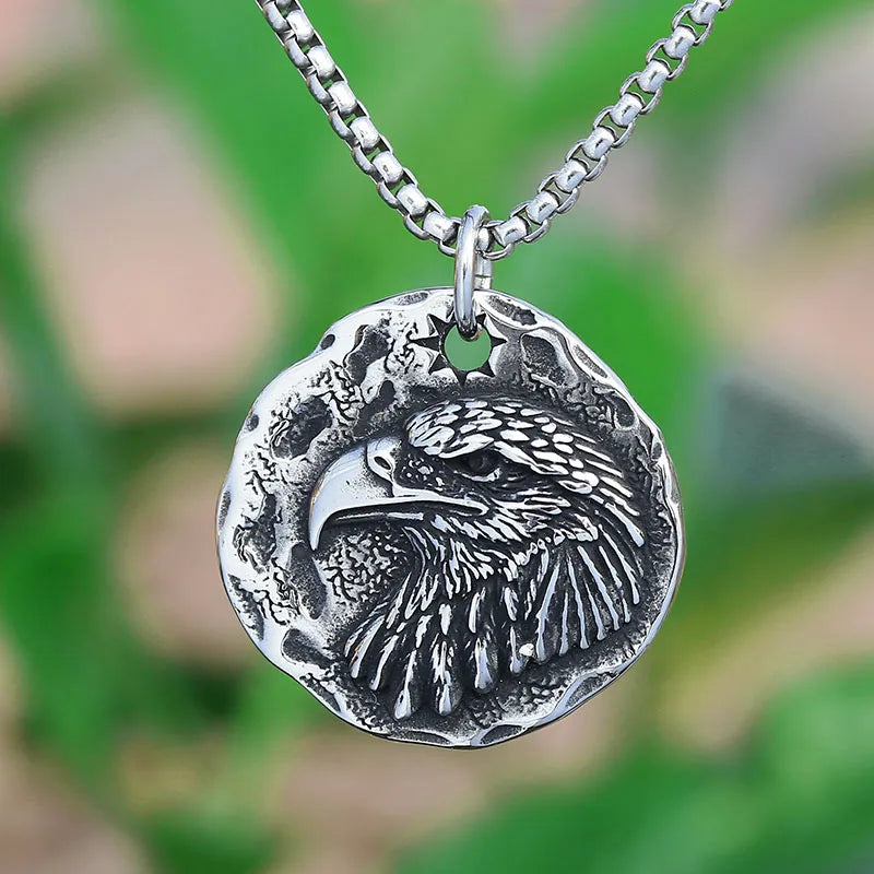 Animal 2024 New 316L Stainless Steel Viking Bird Pendant Necklace Personality Chrom HipHop Jewelry Party Gift