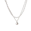 Antique Pearl Chain Necklace With Butterfly Pendant Charms Silvery Neck Jewelry for Women Party Gift Accessories Jewelry