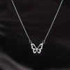 Antique Pearl Chain Necklace With Butterfly Pendant Charms Silvery Neck Jewelry for Women Party Gift Accessories Jewelry