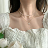 Antique Pearl Chain Necklace With Butterfly Pendant Charms Silvery Neck Jewelry for Women Party Gift Accessories Jewelry