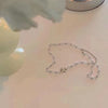 Antique Pearl Chain Necklace With Butterfly Pendant Charms Silvery Neck Jewelry for Women Party Gift Accessories Jewelry