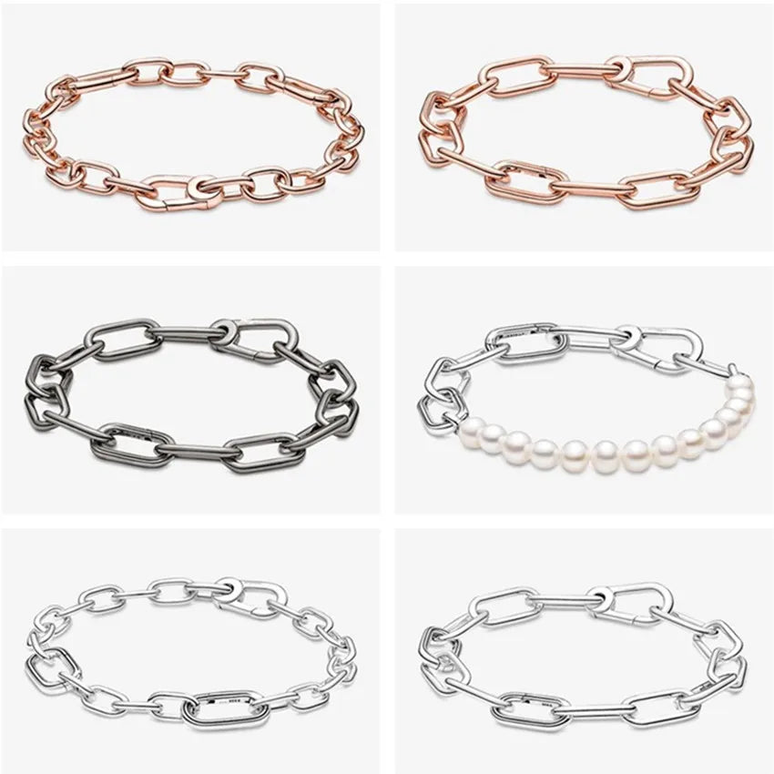 Authentic 925 Sterling Silver PAN ME Freshwater Cultured Pearl Bracelet Bangle Fit Bead Charm Diy  Jewelry