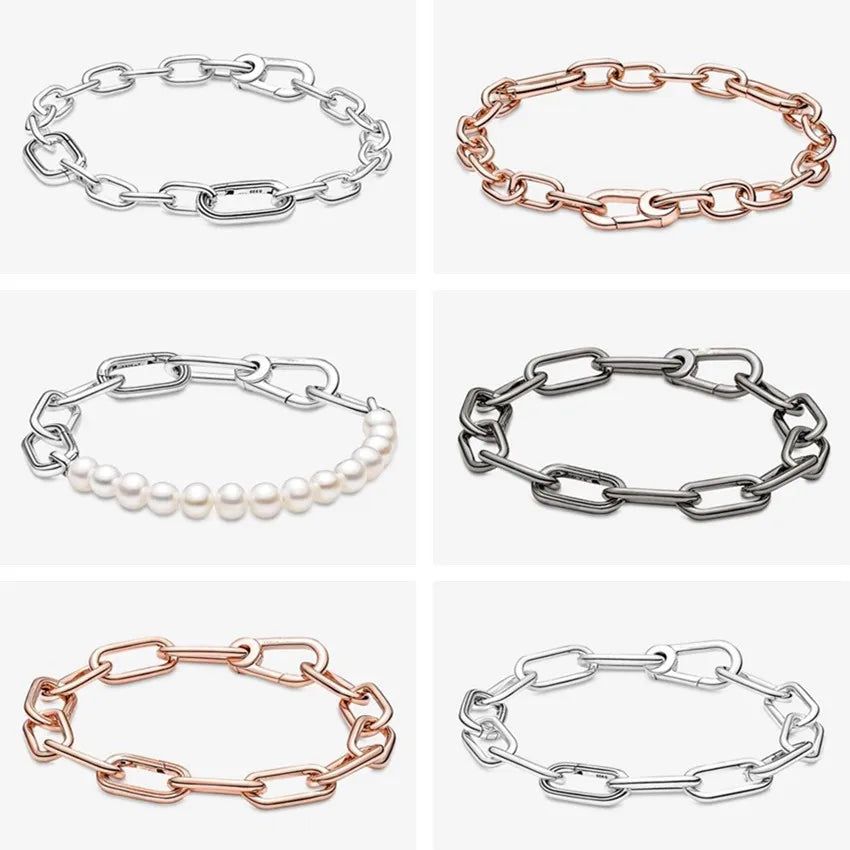 Authentic 925 Sterling Silver PAN ME Freshwater Cultured Pearl Bracelet Bangle Fit Bead Charm Diy  Jewelry