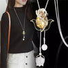 BYSPT Long Necklaces&Pendants for Women Collier Femme Geometric Statement Colar Maxi  Crystal Jewelry Bijoux