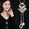 BYSPT Long Necklaces&Pendants for Women Collier Femme Geometric Statement Colar Maxi  Crystal Jewelry Bijoux