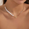 Baroque Simulated Pearls Long Tassel Pendant Necklace For Women Beaded Link Chain Necklace  Trend Lariat Wedding Jewelry