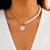 Baroque Simulated Pearls Long Tassel Pendant Necklace For Women Beaded Link Chain Necklace  Trend Lariat Wedding Jewelry