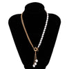 Baroque Simulated Pearls Long Tassel Pendant Necklace For Women Beaded Link Chain Necklace  Trend Lariat Wedding Jewelry