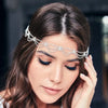 Bling Rhinestone Forehead Hair Chain Wedding Jewelry for Women Bohemian Multi Layer Crystal Wavy Headband Hair Accessories