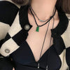 Bohemia Handmade Double Rope Green Bear Letter M Necklace Set for Women Trendy Vintage Punk Collier Hippie Jewelry 2022 New