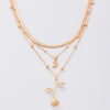 Bohemia Multilayer Moon Gold Color Pendant Necklaces For Women Rose Flower Choker Necklace   Jewelry Party Gift