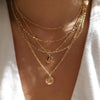 Bohemia Multilayer Moon Gold Color Pendant Necklaces For Women Rose Flower Choker Necklace   Jewelry Party Gift