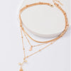 Bohemia Multilayer Moon Gold Color Pendant Necklaces For Women Rose Flower Choker Necklace   Jewelry Party Gift