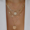 Bohemia Multilayer Moon Gold Color Pendant Necklaces For Women Rose Flower Choker Necklace   Jewelry Party Gift