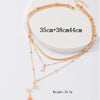 Bohemia Multilayer Moon Gold Color Pendant Necklaces For Women Rose Flower Choker Necklace   Jewelry Party Gift